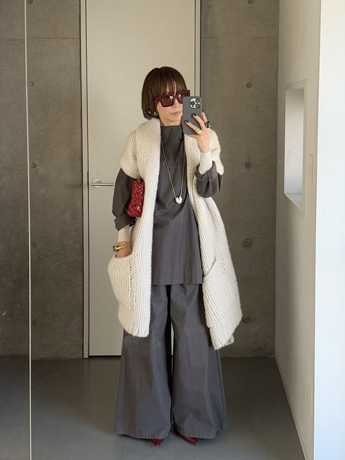 【basic line】cylinder wide pants(予約商品)